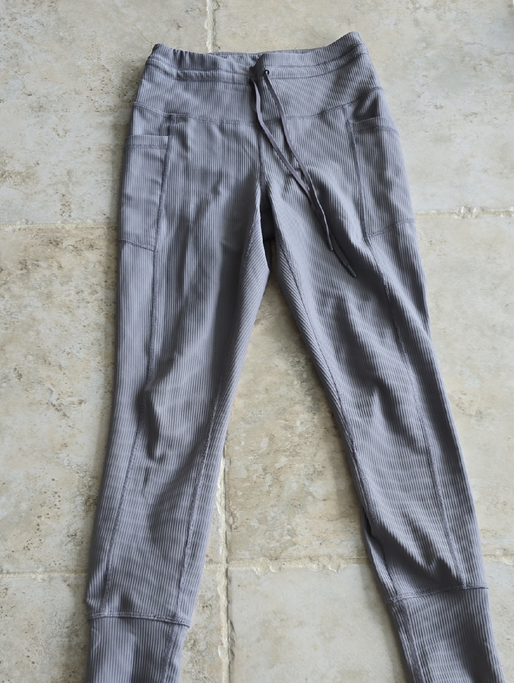 Ribbed, Stretchy, Drawstring Jogger Pants
